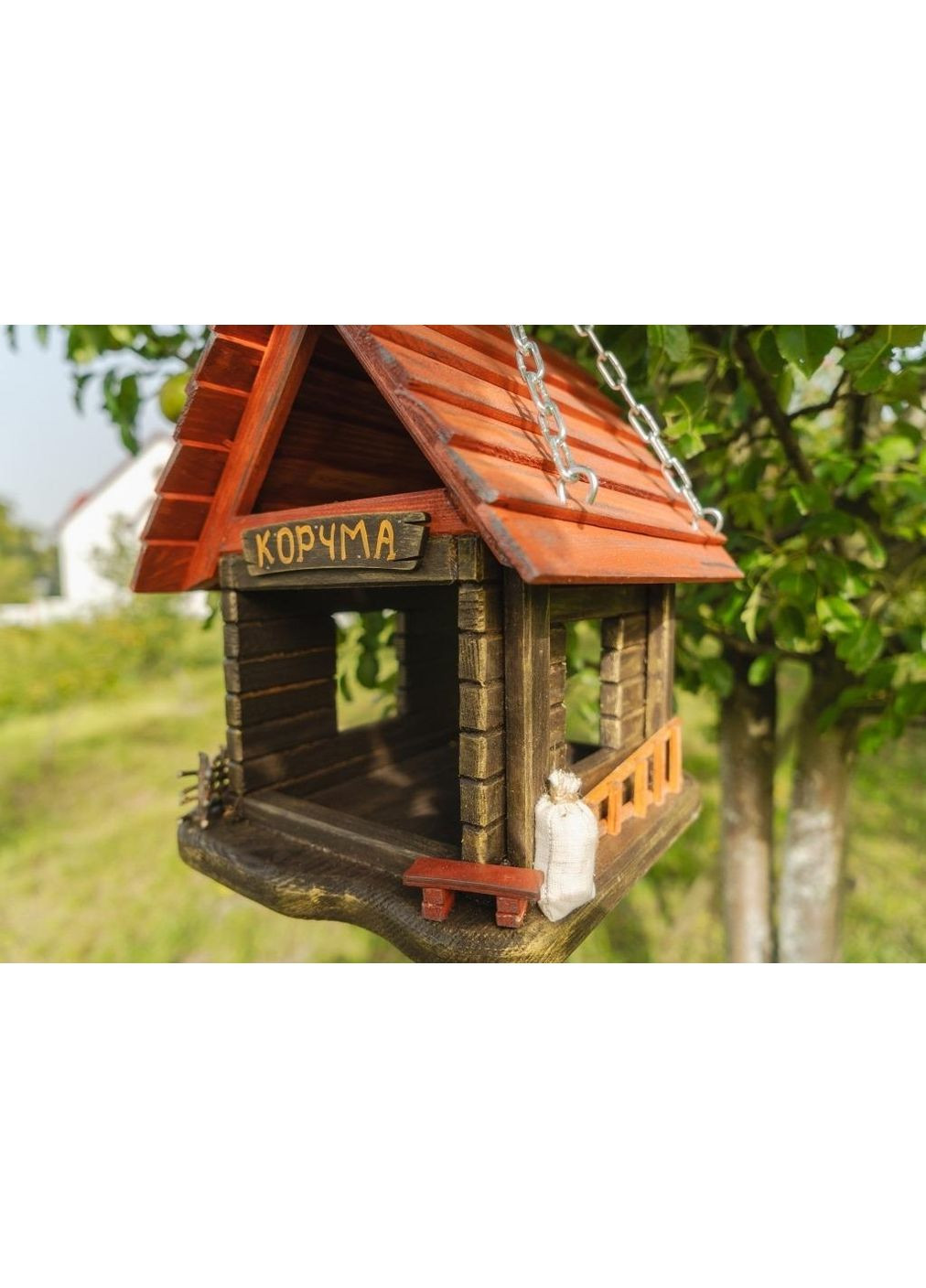 Годівничка для птахів підвісна дерев'яна XRMASTER Корчма No Brand (361855787)