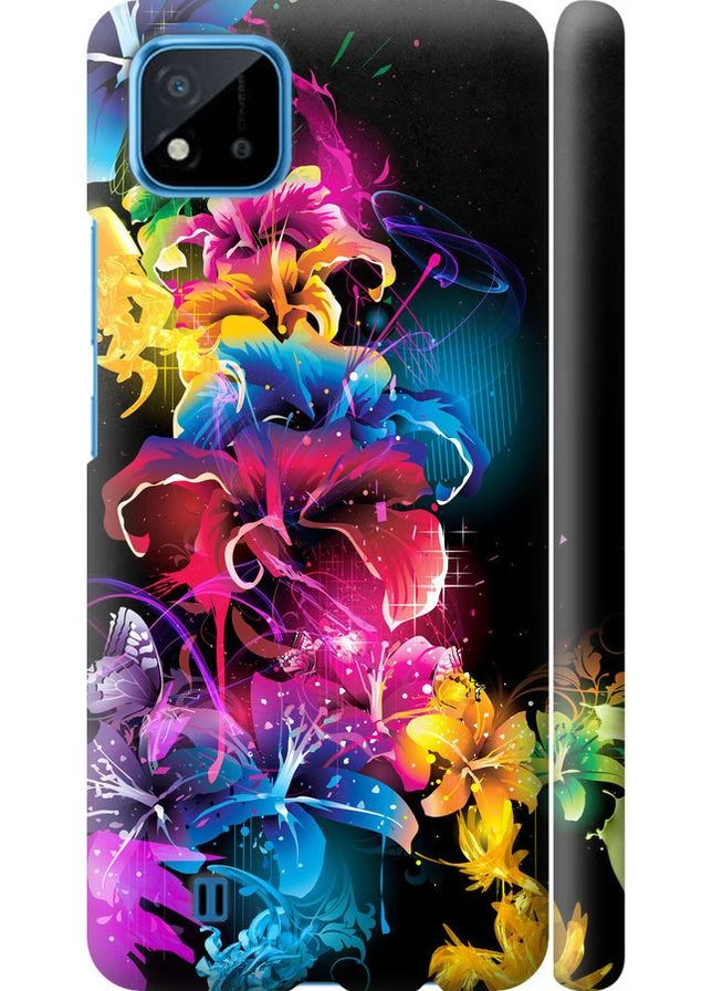 3D пластиковий матовий чохол 'Абстрактні квіти' для Endorphone Realme C11 2021 (378331903)