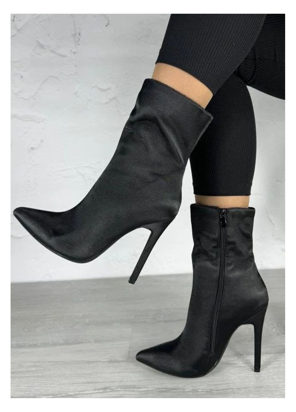 Черные демисезонная демисезонные ботильоны No Brand