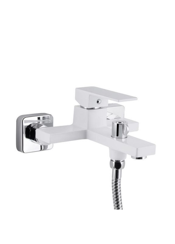 Змішувач для ванни Gemini (з душовим гарнітуром) QTGEM259CRW45683 Chrome/White Qtap (320772889)