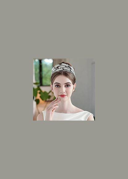 Діадема весільна каміння кристали колосся срібляста No Brand (322132373)