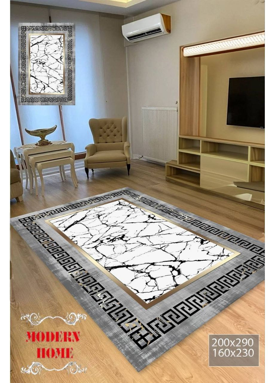 Килимок Безворсовий на гумовій Основі Сірий з Білим Всі розміри Туреччина 2х3 Familia (358556290)