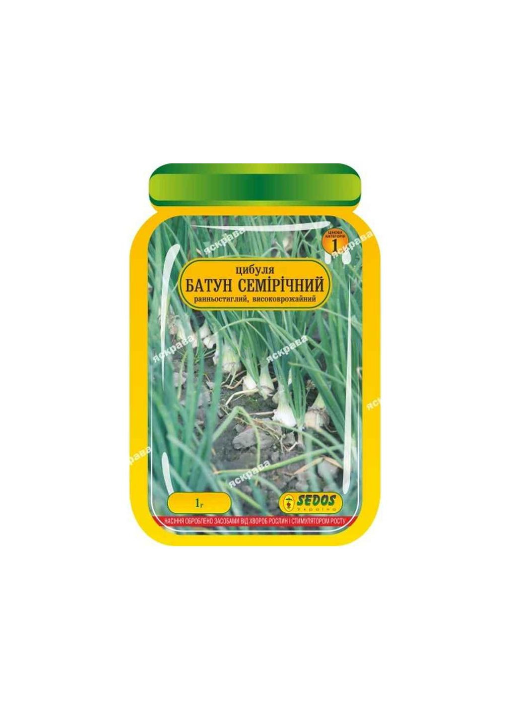 Цибуля Батун Семирічний (25 пачок) інкрустоване 1г Sedos (369145166)