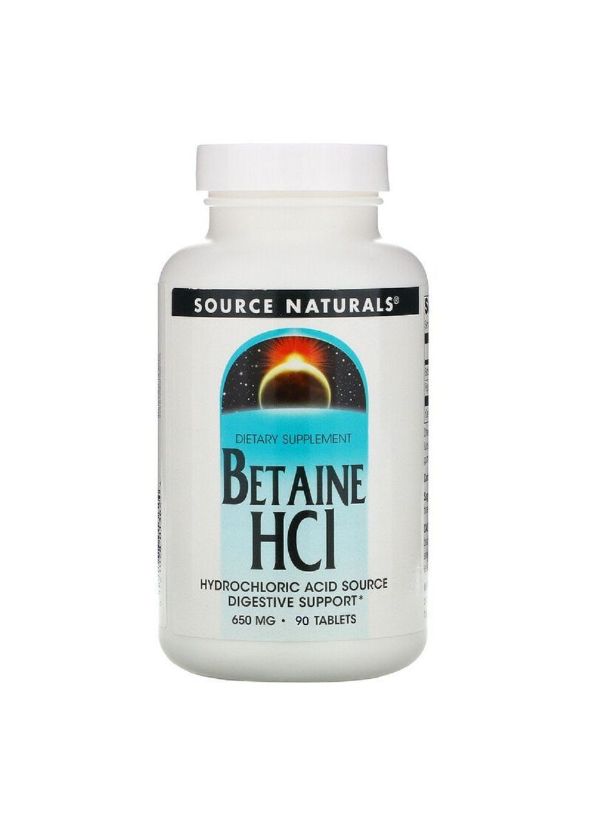 Бетаин HCI 650мг, 90 таблеток Source Naturals (326054453)