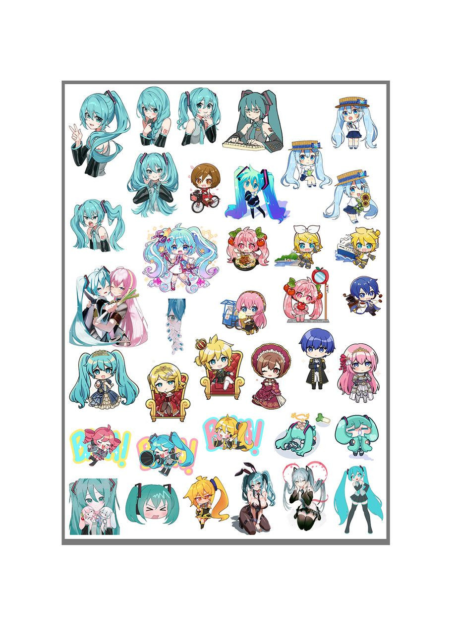 Стікери наклейки аніме Міку Вокалоїд Vocaloid А3 аркуш (stik_303) No Brand (369608660)