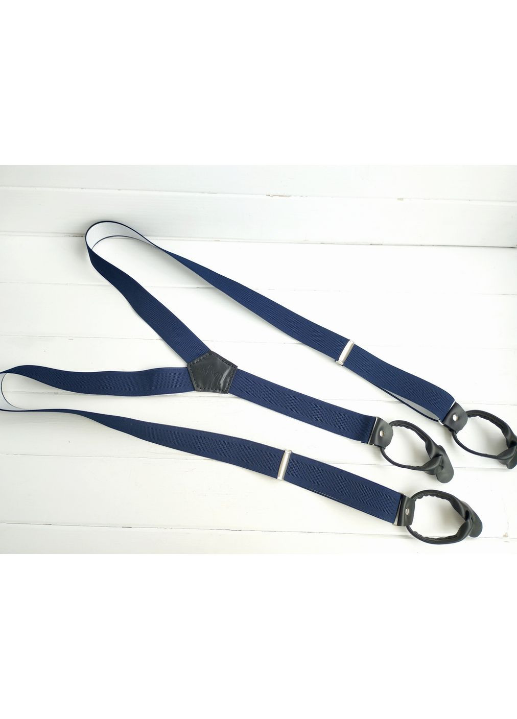 Синие подтяжки с текстурой на пуговицах Major Style (357206648)