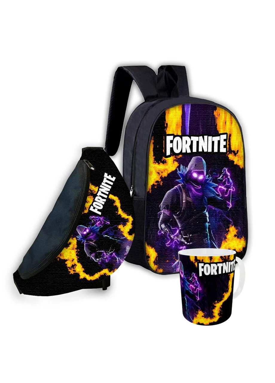 Набор детский Fortnite рюкзак 36х27см сумка-бананка, кружка с принтом для мальчика (01600) No Brand (380319067)