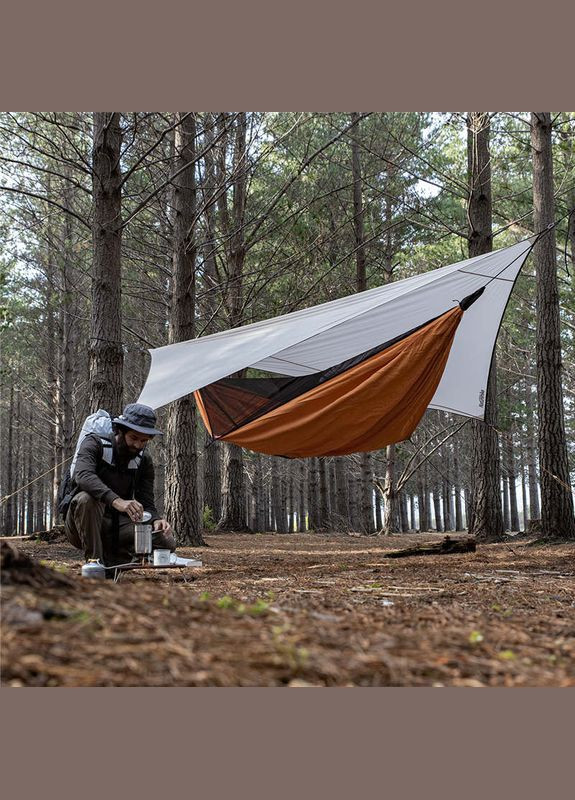 Гамак одноместный с москитной сеткой и тентом Shelter camping NH20ZP092, 75D pongee, оранжевый Naturehike (286331036)