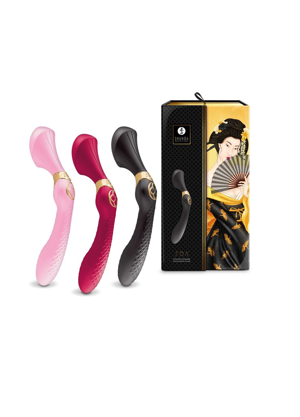 Вибромассажер Zoa Raspberry, двухсторонний Shunga (296627230)