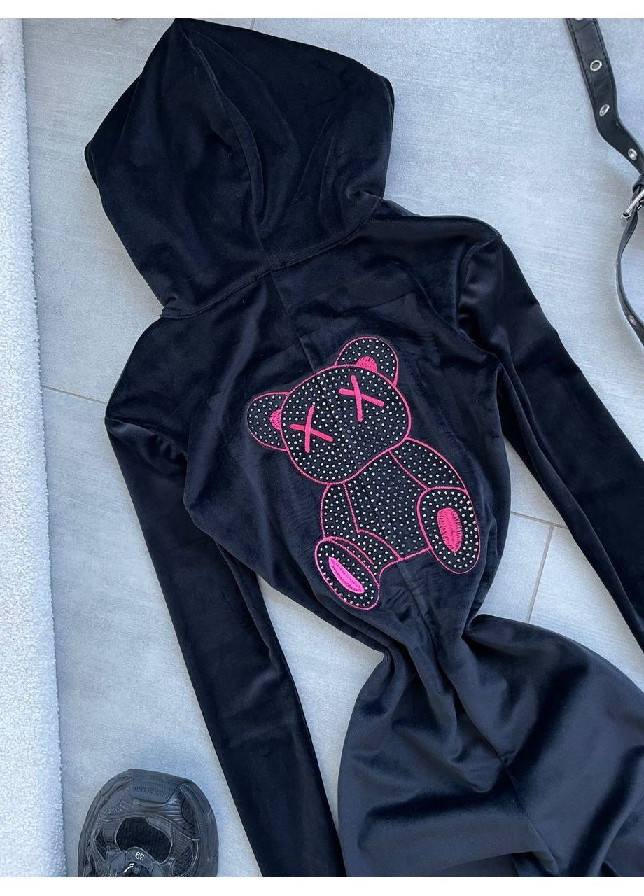 Комбинезон женский KaraMix комбинезон-брюки однотонный чёрный повседневный велюр