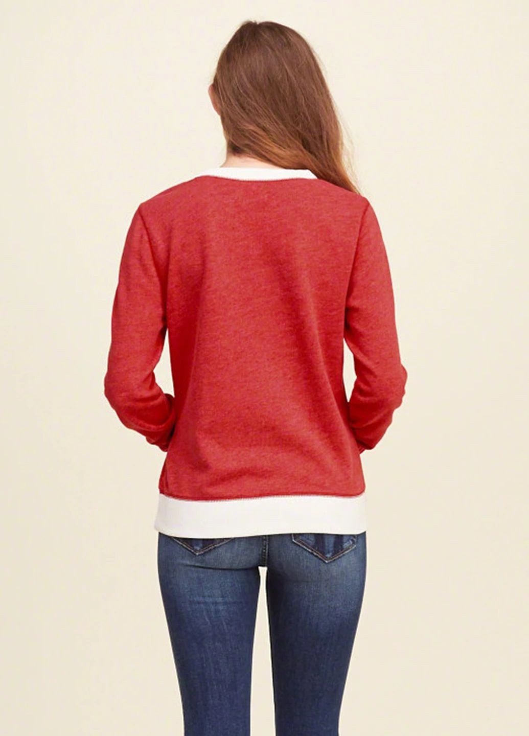 Красный свитшот женский - свитшот hc6427w Hollister (301485470)