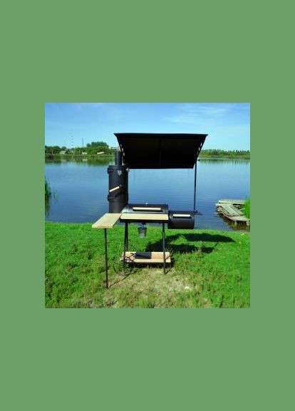 Коптильня гарячого та холодного копчення (ø30) з дахом Троян (346531861)