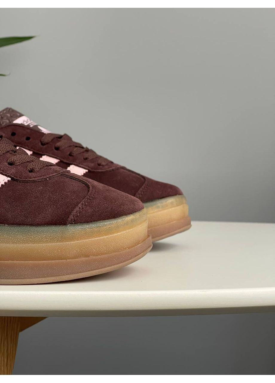 Кроссовки женские Adidas Gazelle Bold Platform Brown Pink | Адидас Газель коричневые No Brand коричневые демисезоны (360894509)
