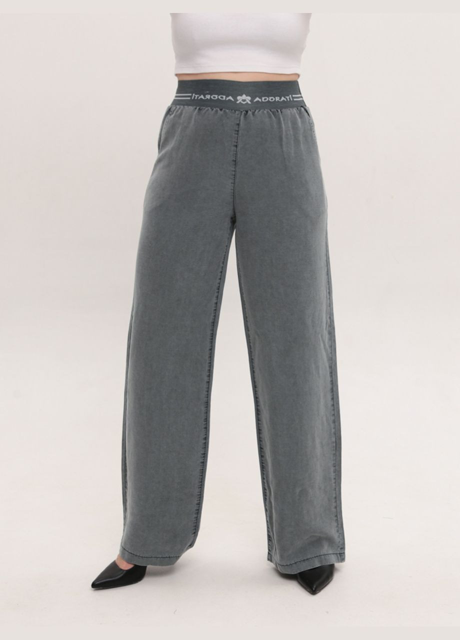 Штани жіночі оливкові тонкі широкі з резинкою на поясі Adorati Палаццо (329854073)