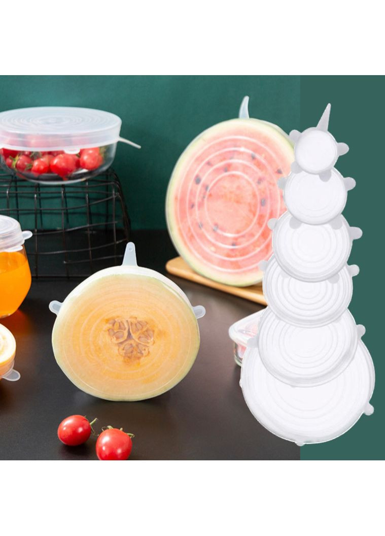 Набор универсальных силиконовых крышек для посуды, тарелок, мисок, 6 шт. China (366874381)