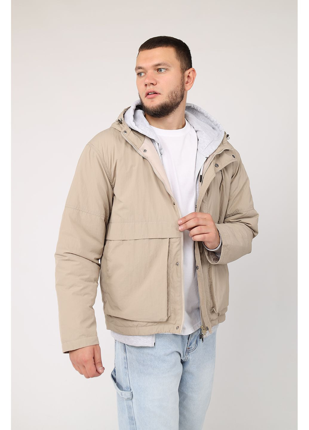 Бежева демісезонна куртка чоловіча колір бежевий cb-00280110 Yuki