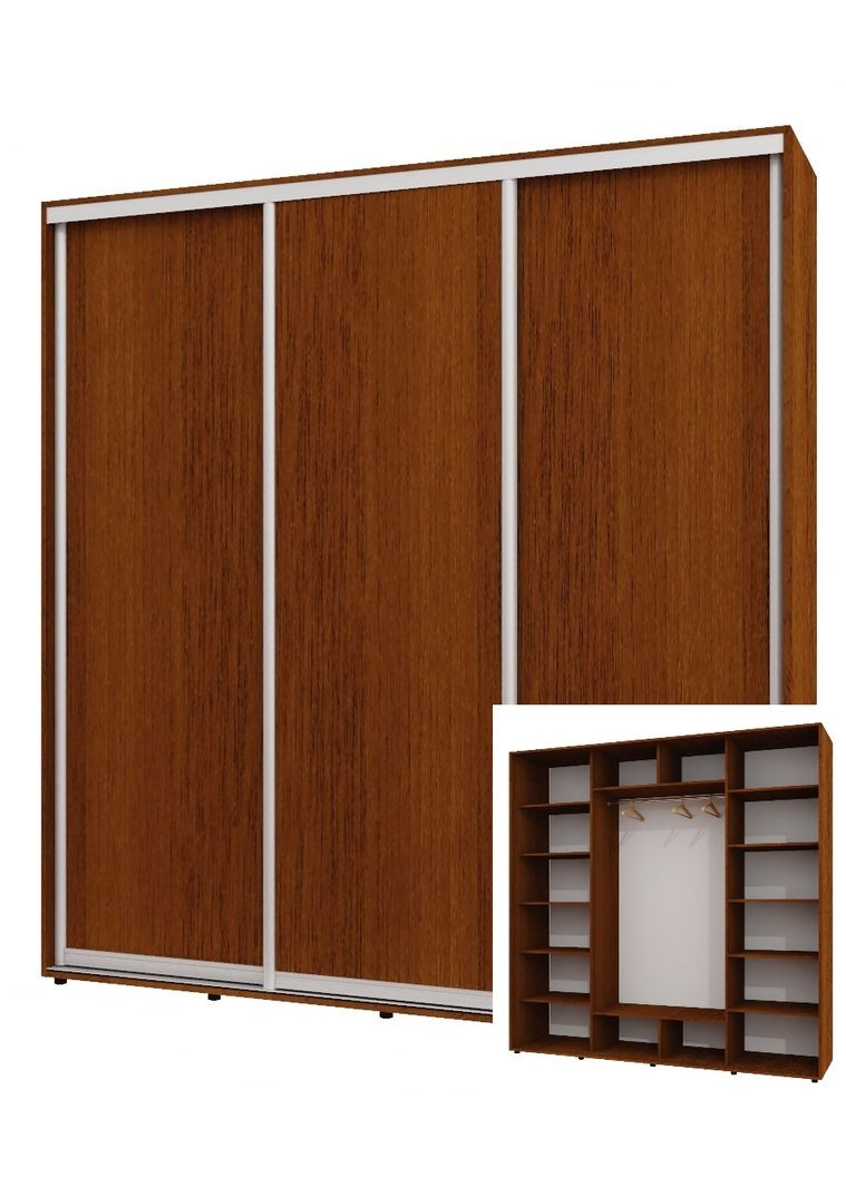 Шкаф-купе трехдверный 230*60*220 см Орех лесной 3 двери ДСП ШК-05 Алекса (356770278)
