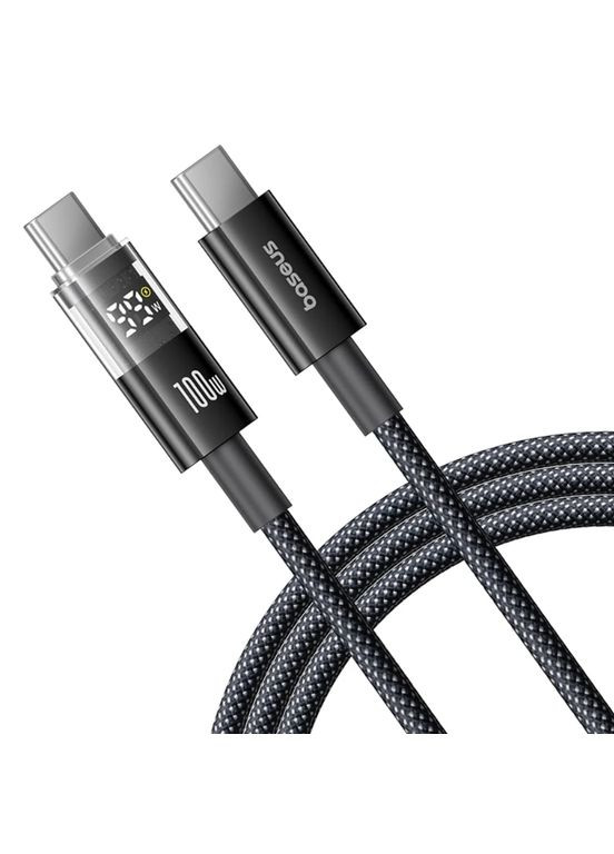 Кабель Display 2 Fast Charging Data Cable USB-C to USB-C 100W 1m Black Baseus (365729056)