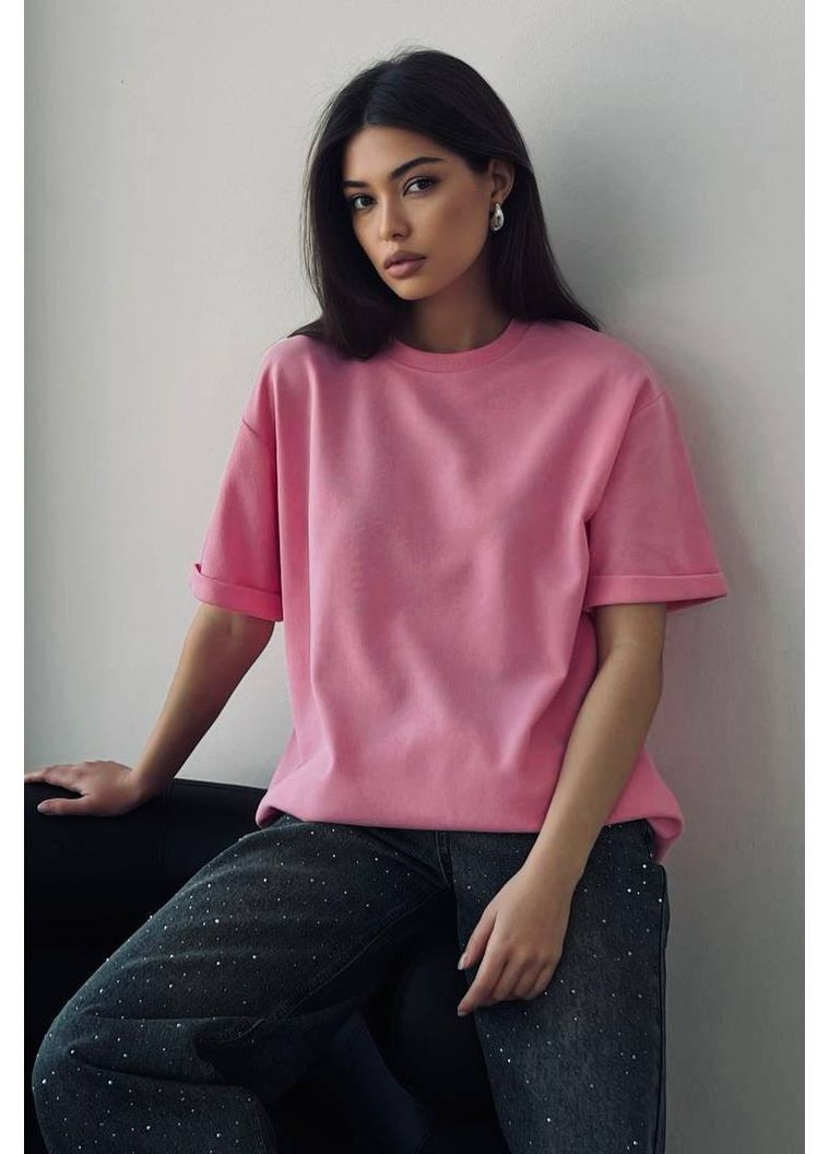 Жіноча базова футболка вільного крою Україна - (352768323)