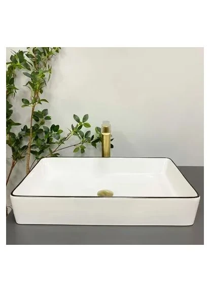 Умивальник (раковина) TRIEST WHITE BLACK EDGE накладний VBI (393114174)