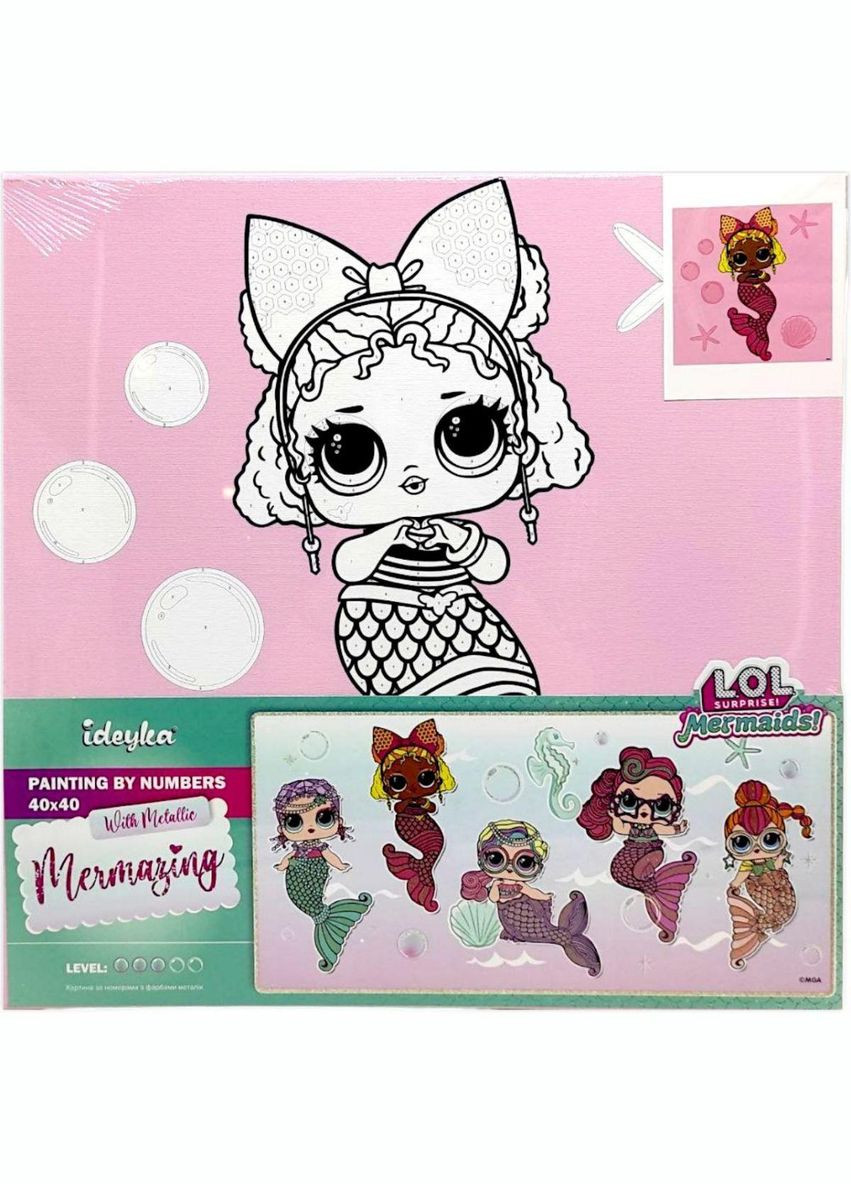 Картина за номерами "L.O.L. Surprise! Mermaids. Queen Bee" 40х40 см (KHO6265) Ідейка (362430015)