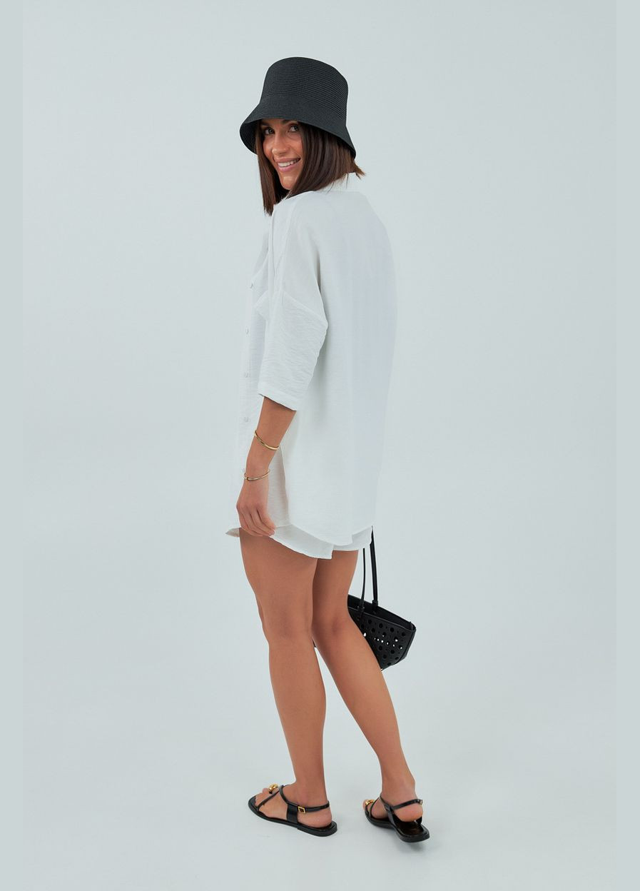 Однотонний костюм з сорочкою та шортами Lurex (339433434)