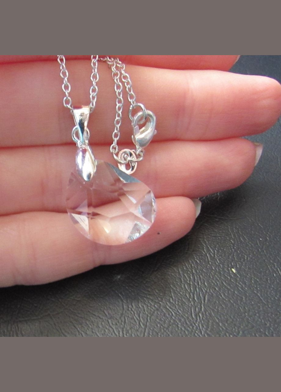 Підвіска посріблена 925 - кристал крижинка на ланцюгу, 10-122 Fashion Jewelry (336950389)