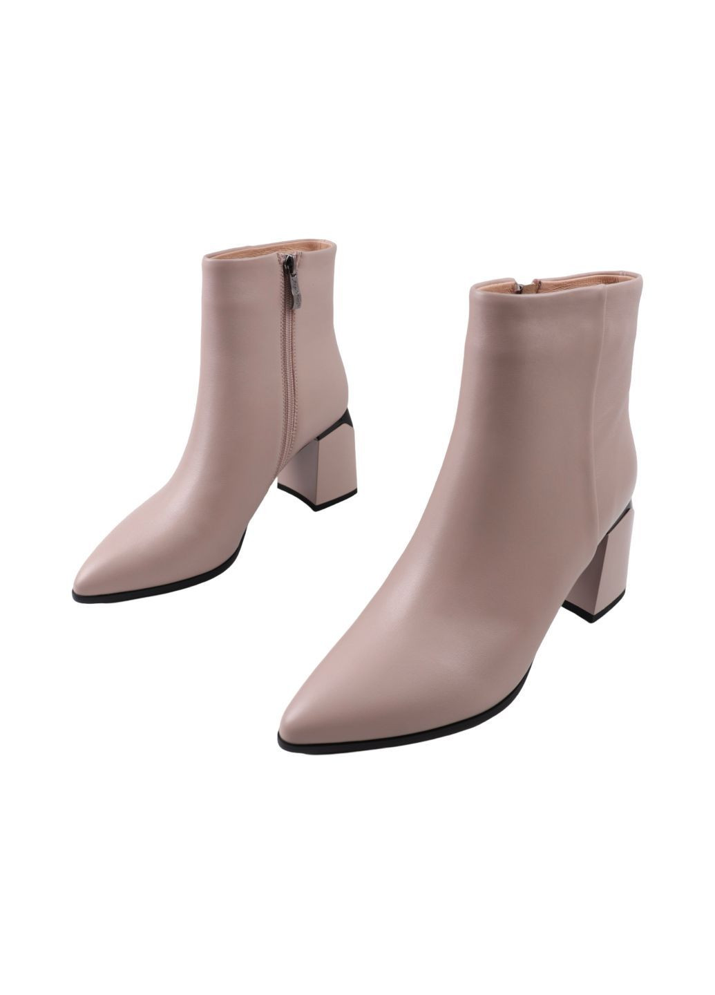 Розовые ботильоны женские пудровые натуральная кожа Angelo Vani 282-24DH