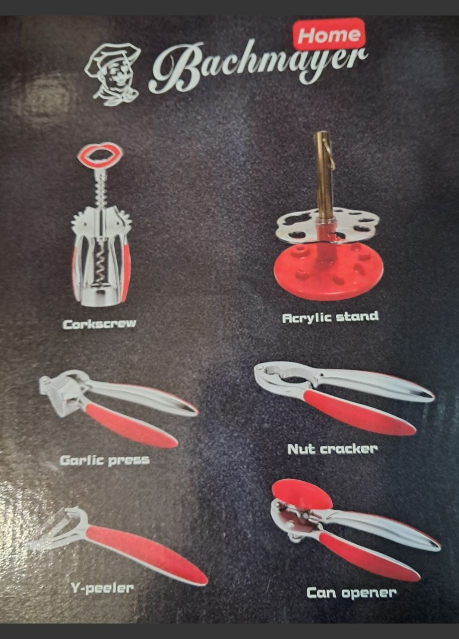 Набір для кухні з 6 предметів Bachmayer BM-2601 червоний No Brand (326800881)