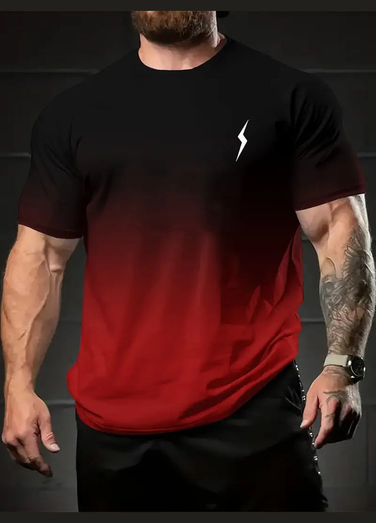 Черная мужская футболка красно-черная Яскраво