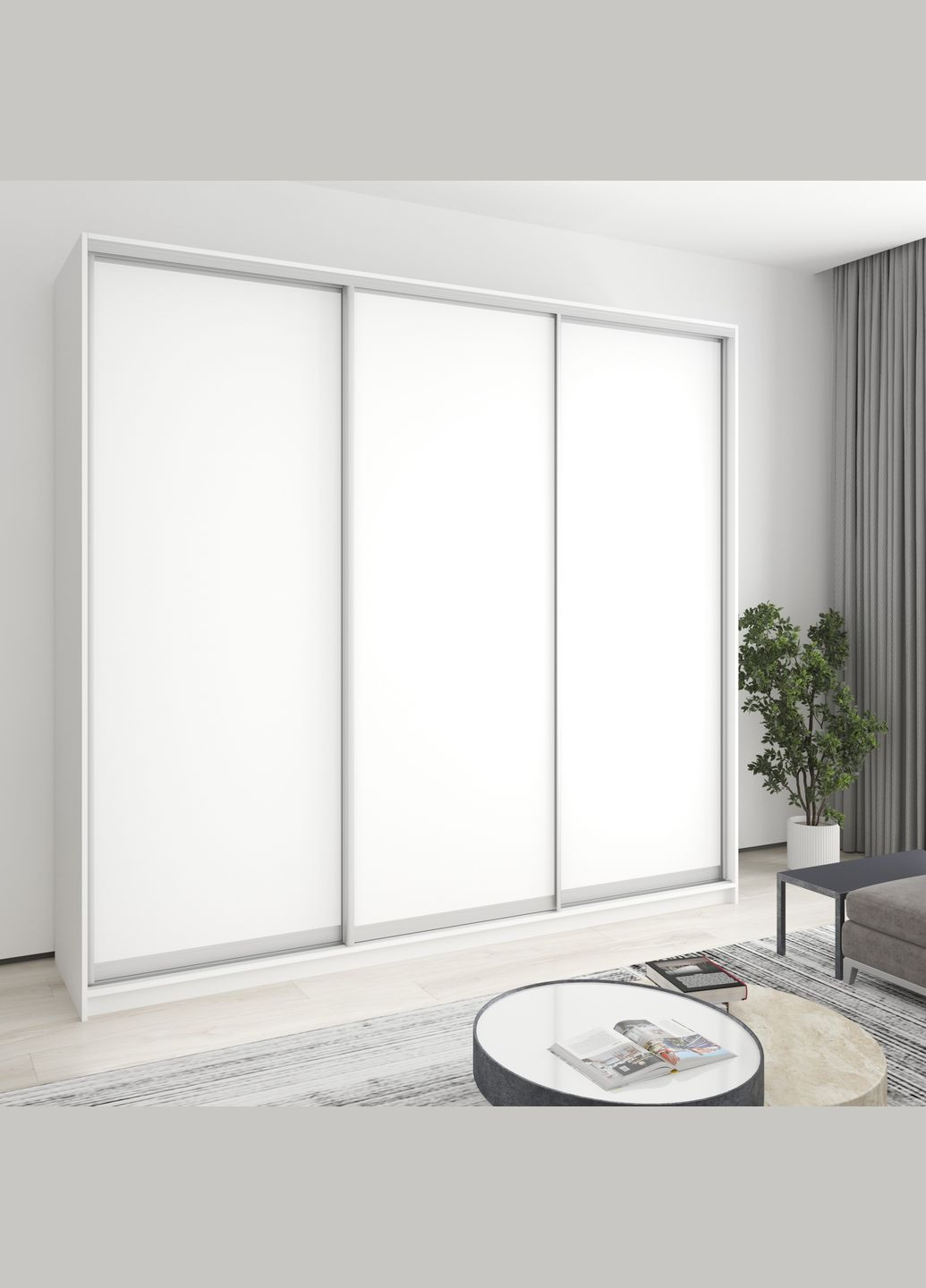 Шафа-купе тридверна Комбо AL 3ДСП 260x45x240 см Аляска білий (MBS-2030) MebelStar (362373650)