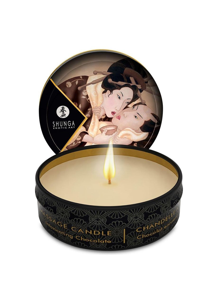 Масажна свічка Mini Massage Candle — Intoxicating Chocolate (30 мл) з афродизіаками Shunga (367723756)