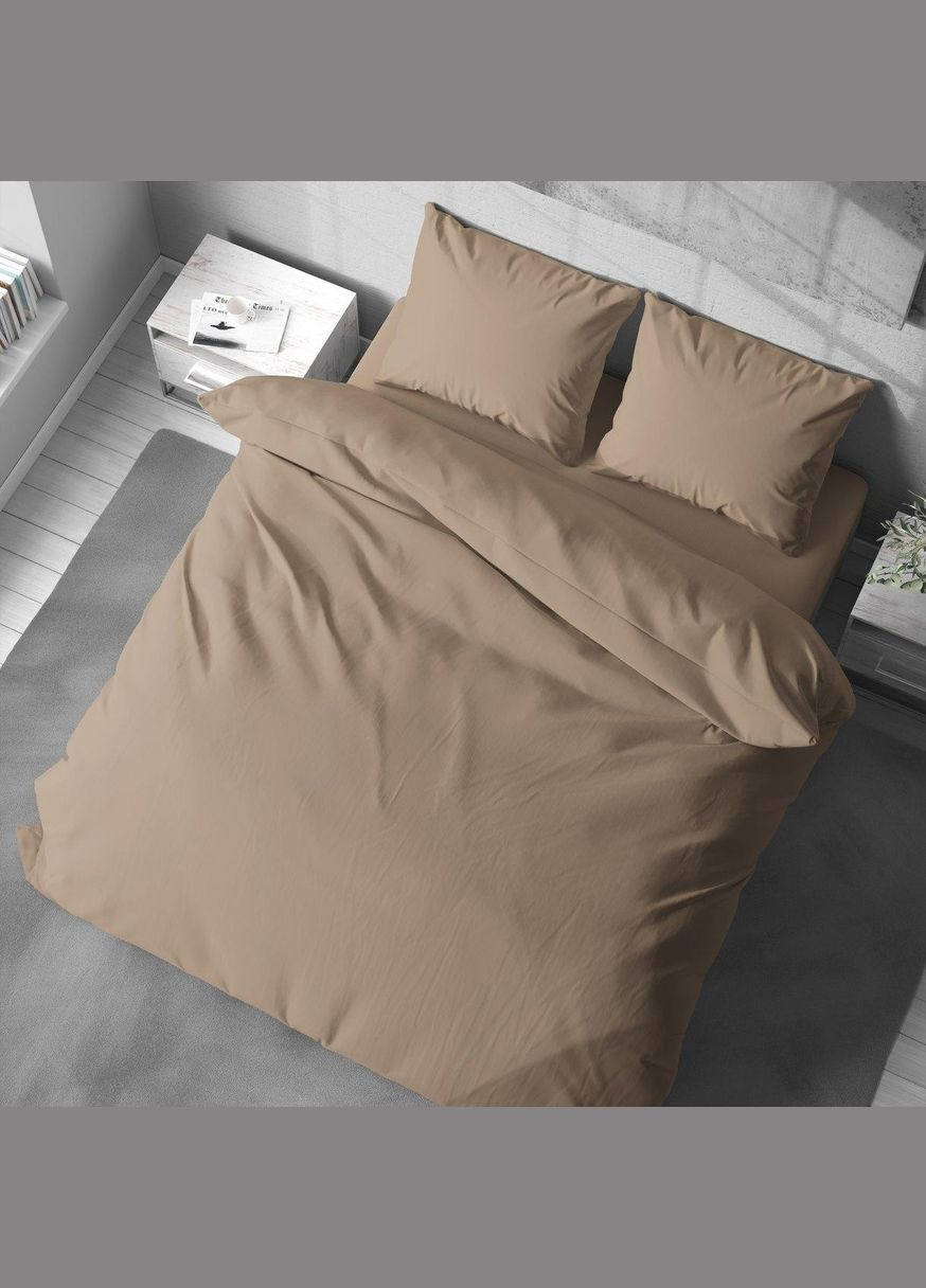 Щільна постільна білизна Двоспальний 180х215 наволочка 50х70 2шт Капучино (П4К-lel-Р-0194-02) No Brand (342097587)