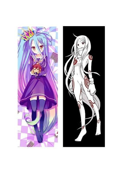 Дакимакура 150х50 см Широ Нет Игры Нет Жизнь No Game No Life Shiro Подушка с наволочкой двухсторонняя Viva (346056132)