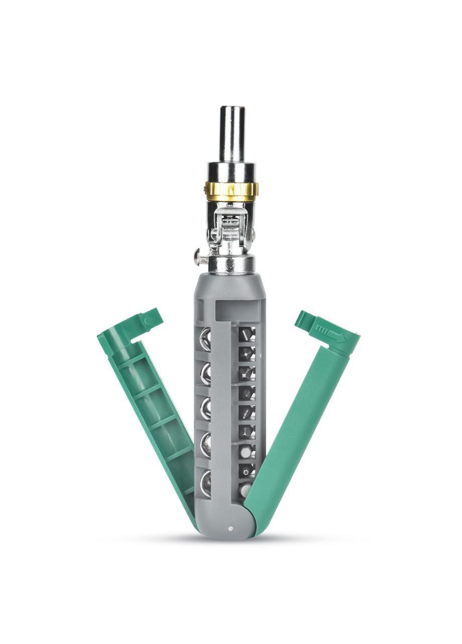 Викрутка тріскачка 14в1 з набором біт No Brand (320741619)