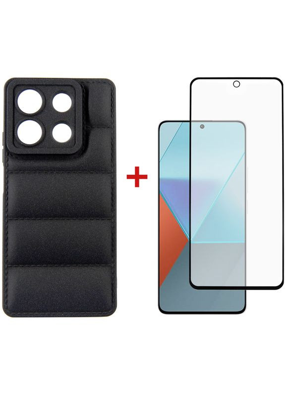 Чехол-накладка для Xiaomi Redmi Note 13 5G Black (DG-KM-58) + защитное стекло DENGOS (341486388)