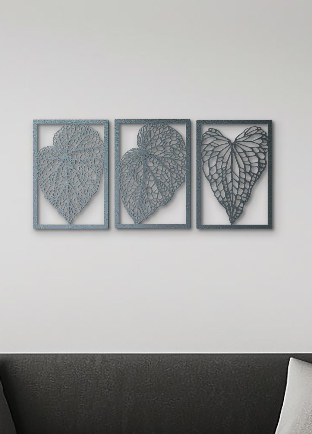 Декор в кімнату, інтер'єрна картина на стіну "Листочки модульні", стиль мініімалізм 60х135 см Woodyard (292112653)