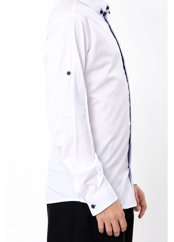 Белая повседневный рубашка однотонная Носи своє