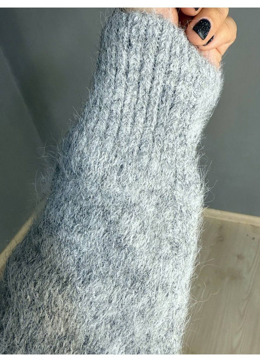 Сірий демісезонний светр жіночий a-n 19-1 з коміром поло теплий вільний No Brand