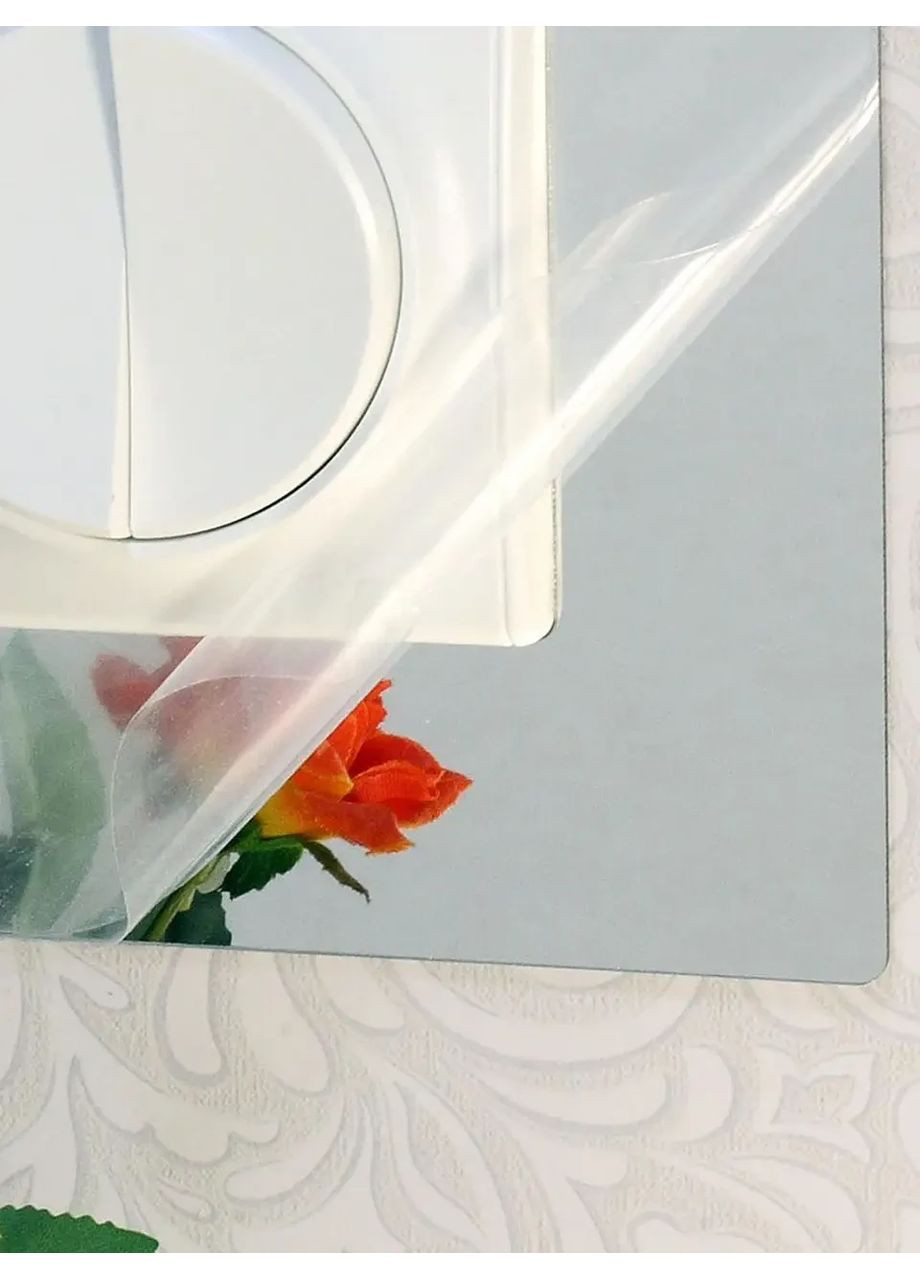 Интерьерная зеркальная рамка-наклейка под выключатель декоративная №8 серебро 1 шт. Ваша Світлість (366334473)