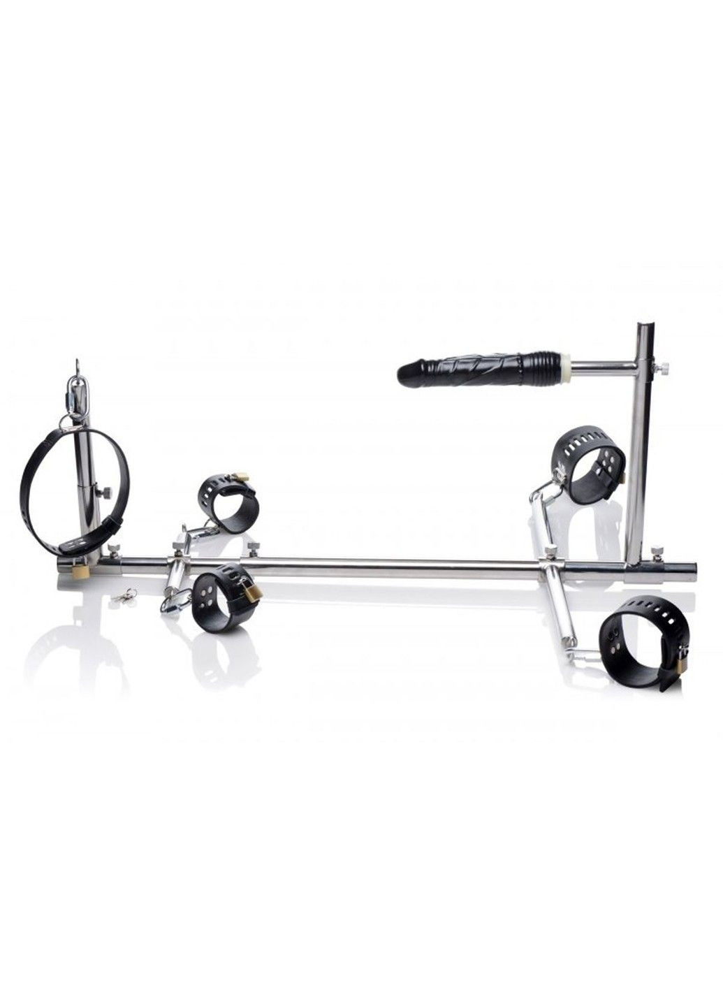 Конструкція для фіксації з фалоімітатором Imprisoned Metal Stockade with Dildo Master Series (298573431)