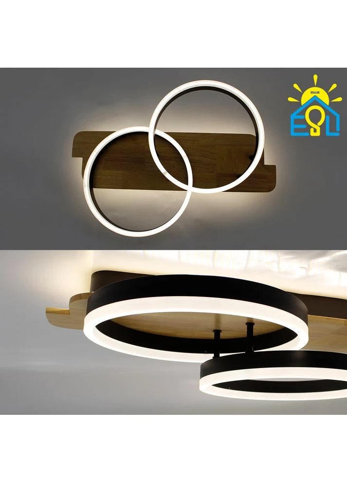 Керована світлодіодна люстра WOODY 80W 2R-APP-600x420x135-BLACK/WOOD-220-IP20 ESLLSE (360880257)