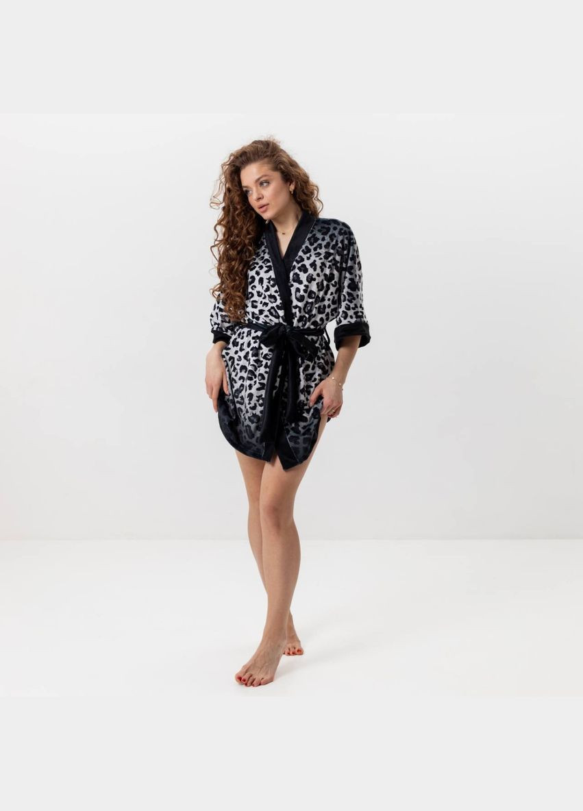 Халат женский из плюшевого велюра Снежный барс 3423_M 15976 M FlexDress (336767212)