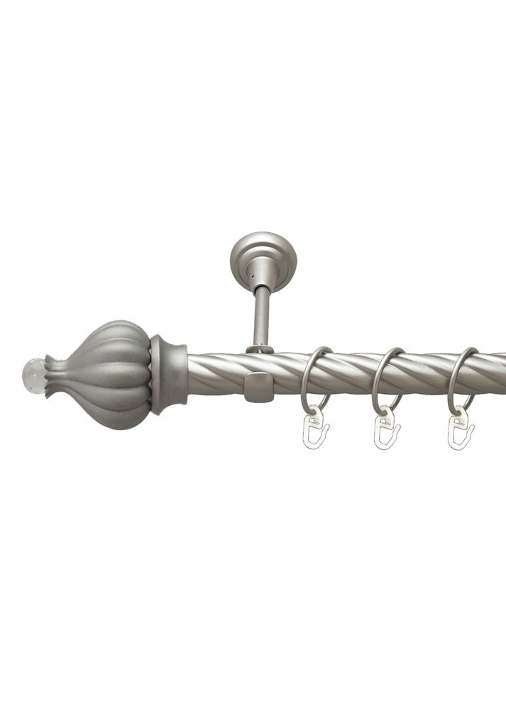 Карниз Таджа-Кристалл металлический однорядный открытая скрученная труба Сатин 25 мм 200 см (00-00023481) ORVIT (300843375)