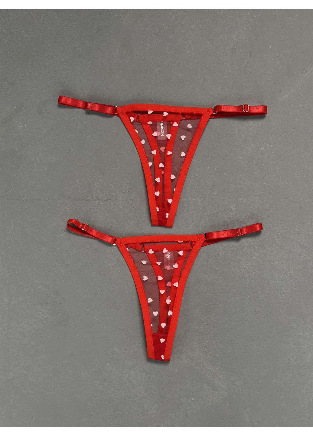 Стринги с бархатными сердечками и регулировкой Nicoletta (352477279)