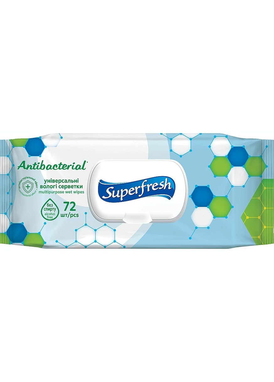 Влажные салфетки антибактериальные, 72 шт. 72шт (398585-27054384) Superfresh (368652874)