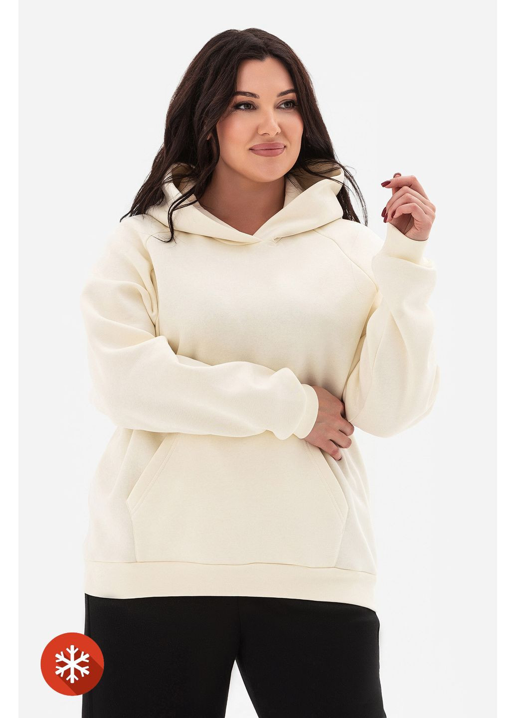 Утеплене худі ONE молочного кольору Garne (368765047)