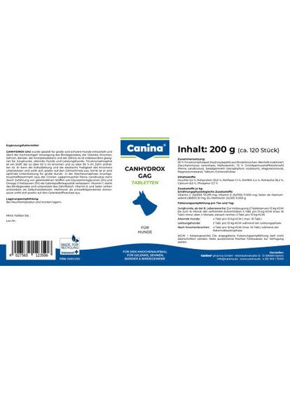 Витамины Canhydrox GAG для собак, при проблемах с суставами и мышцами, 200 г (120 таб) (*) Canina (323153290)