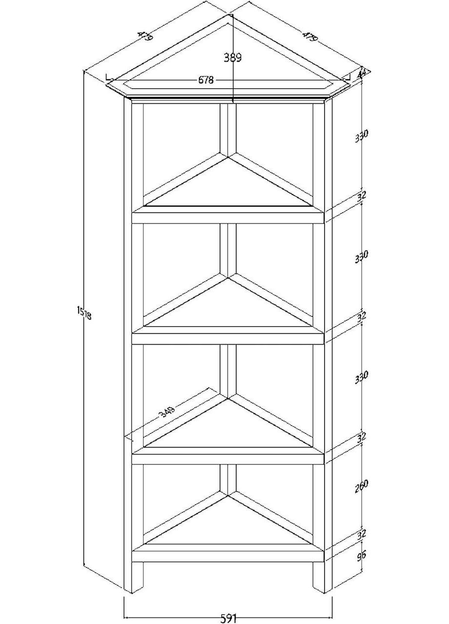 Стелаж кутовий з дерева Кавенді маренго (УСП-001919) No Brand (327865761)