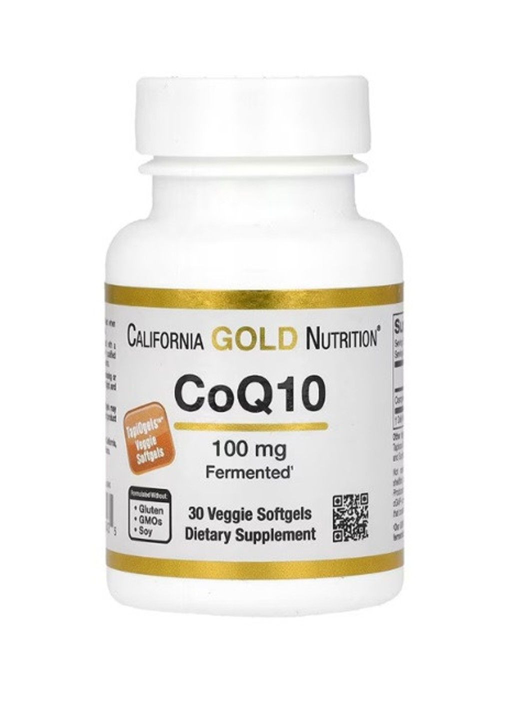 Коензим Q10, 100 мг, 30 рослинних капсул California Gold Nutrition (347600125)